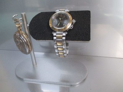 画像2: 腕時計スタンド　懐中時計スタンド　ウオッチスタンド　時計スタンド　腕時計スタンド 高級　腕時計スタンド おしゃれ　腕時計スタンド 2本　ブラック腕時計＆懐中時計スタンド　No.90607