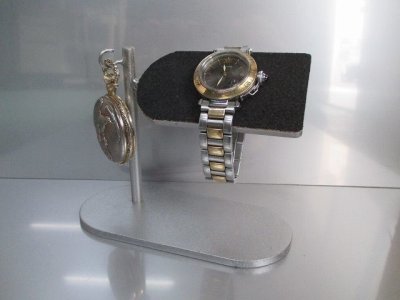 画像3: 腕時計スタンド　懐中時計スタンド　ウオッチスタンド　時計スタンド　腕時計スタンド 高級　腕時計スタンド おしゃれ　腕時計スタンド 2本　ブラック腕時計＆懐中時計スタンド　No.90607
