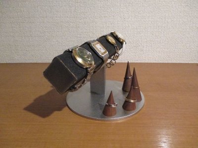 画像2: 腕時計スタンド　腕まわりが大きい時計専用角パイプ腕時計スタンド　ブラック　指輪スタンド　リングスタンド　181113