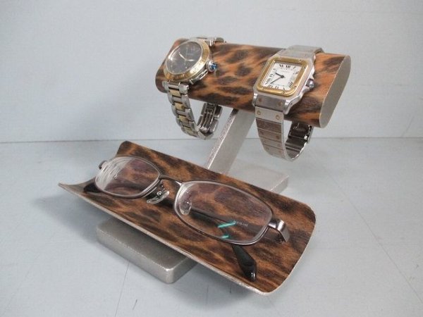 画像4: 腕時計スタンド　ヒョウ柄模樣腕時計、眼鏡スタンド　190418 (4)