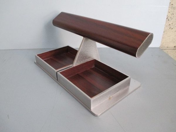 画像7: 腕時計スタンド　木目調だ円ダブルでかいトレイ腕時計スタンド　ak-design　No.190420 (7)