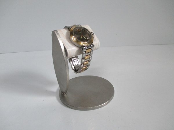 画像3: 腕時計スタンド　白樺風木目調だ円パイプ1本掛け　ak-design　受注製作 190502 (3)