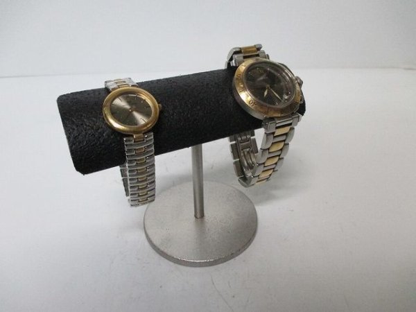 画像1: 腕時計スタンド　　ハーフパイプ型２本掛け腕時計スタンド　ブラック　190529 (1)