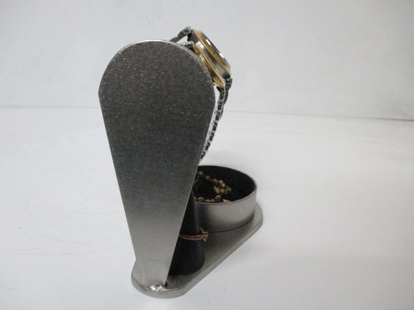 画像4: 腕時計スタンド　ウオッチスタンド　時計スタンド　腕時計スタンド 高級　腕時計スタンド おしゃれ　ブラックスポンジ、丸トレイ、リング便利スタンド　190712 (4)