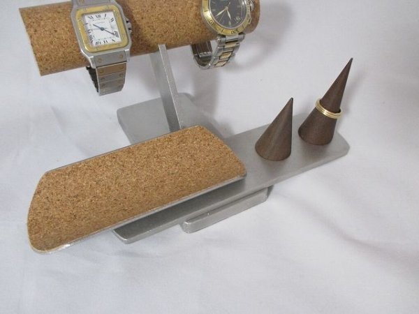 画像3: 腕時計スタンド　ウオッチスタンド　時計スタンド　腕時計スタンド 高級　腕時計スタンド おしゃれ　丸パイプ2本掛け指輪スタンド固定アクセサリースタンド (3)