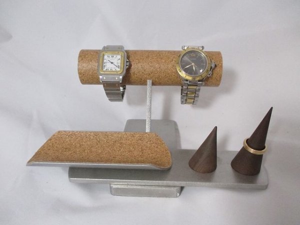 画像2: 腕時計スタンド　ウオッチスタンド　時計スタンド　腕時計スタンド 高級　腕時計スタンド おしゃれ　丸パイプ2本掛け指輪スタンド固定アクセサリースタンド (2)