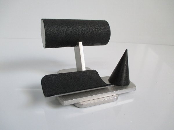 画像3: 腕時計スタンド　ウオッチスタンド　２本掛け丸パイプトレイ、指輪スタンド付き腕時計スタンドブラック　190803　 (3)