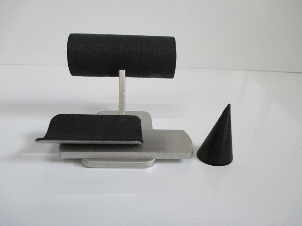 画像5: 腕時計スタンド　ウオッチスタンド　２本掛け丸パイプトレイ、指輪スタンド付き腕時計スタンドブラック　190803　 (5)