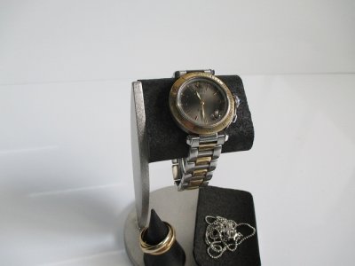 画像3:  時計スタンド 　トレイ、指輪スタンド付き腕時計スタンドブラック　190803