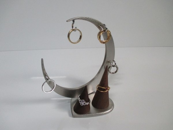 画像2: アクセサリースタンド　三日月、ハート、リング指輪スタンド　AKデザイン　190806 (2)
