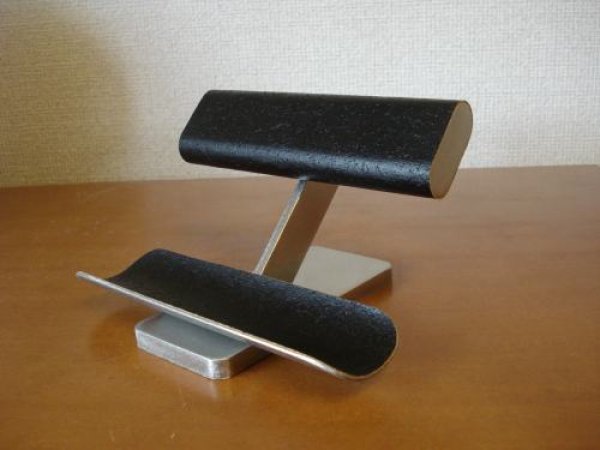 画像6: 腕時計スタンド　だ円ブラック腕時計スタンド　ロングハーフパイプトレイ付き腕時計スタンド　1165　 (6)