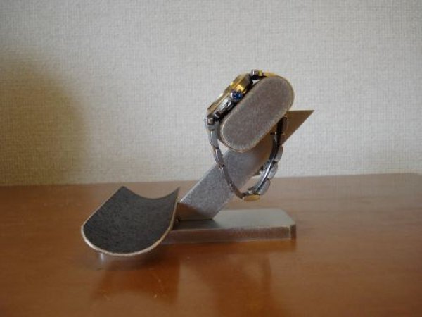 画像8: 腕時計スタンド　だ円ブラック腕時計スタンド　ロングハーフパイプトレイ付き腕時計スタンド　1165　 (8)