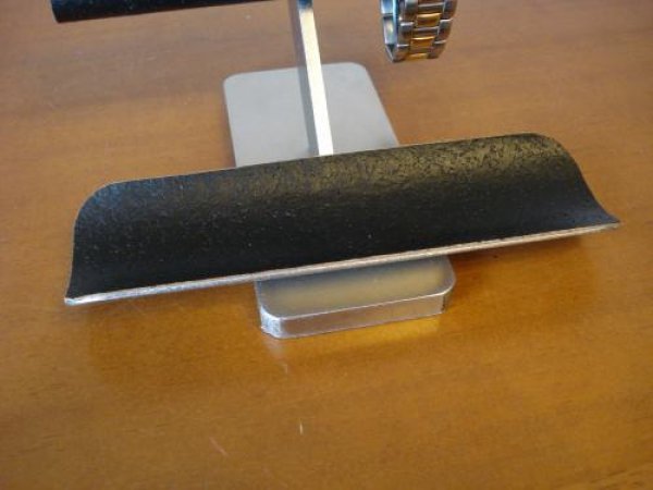 画像5: 腕時計スタンド　だ円ブラック腕時計スタンド　ロングハーフパイプトレイ付き腕時計スタンド　1165　 (5)