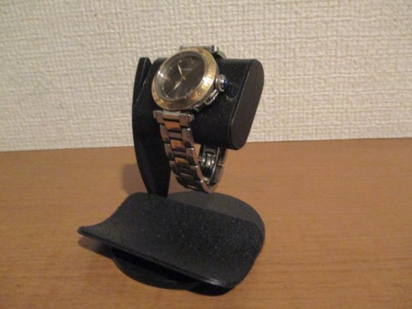 画像1: 腕時計スタンド　オールブラックだ円パイプ1本掛け　ak-design　受注製作　 (1)