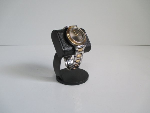 画像1: 腕時計スタンド　　オールブラックだ円パイプ支柱カーブ腕時計スタンド　 (1)
