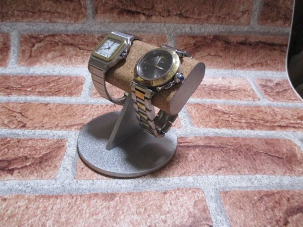 画像4: 腕時計スタンド　だ円2本掛け腕時計スタンド丸い台座　ak-design　No.211208　腕時計スタンド 手作り　腕時計スタンド 2本　腕時計スタンド おしゃれ　 (4)