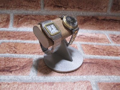 画像2: 腕時計スタンド　だ円2本掛け腕時計スタンド丸い台座　ak-design　No.211208　腕時計スタンド 手作り　腕時計スタンド 2本　腕時計スタンド おしゃれ　