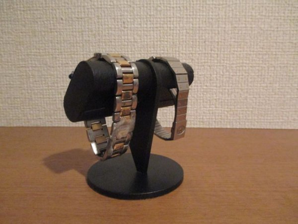 画像5: ウオッチスタンド　オールブラック2本掛けだ円パイプ腕時計スタンド　211128　AKデザイン　　腕時計スタンド 手作り　腕時計スタンド 自作　腕時計スタンド おしゃれ (5)