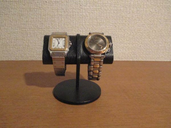 画像3: ウオッチスタンド　オールブラック2本掛けだ円パイプ腕時計スタンド　211128　AKデザイン　　腕時計スタンド 手作り　腕時計スタンド 自作　腕時計スタンド おしゃれ (3)