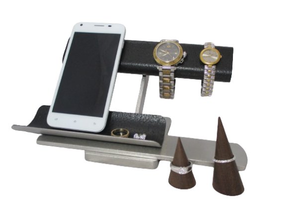 画像2: ウオッチスタンド　スマホスタンド　　腕時計4本掛け、スマホ、めがね、アクセサリー収納スタンド (2)