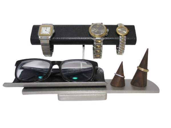 画像6: ウオッチスタンド　スマホスタンド　　腕時計4本掛け、スマホ、めがね、アクセサリー収納スタンド (6)