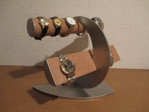 画像2: 腕時計スタンド　下段半円パイプ上段丸パイプ三日月8本掛け腕時計スタンド　ak-design　No.210906　 (2)