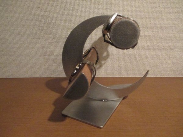 画像4: 腕時計スタンド　下段半円パイプ上段丸パイプ三日月8本掛け腕時計スタンド　ak-design　No.210906　 (4)