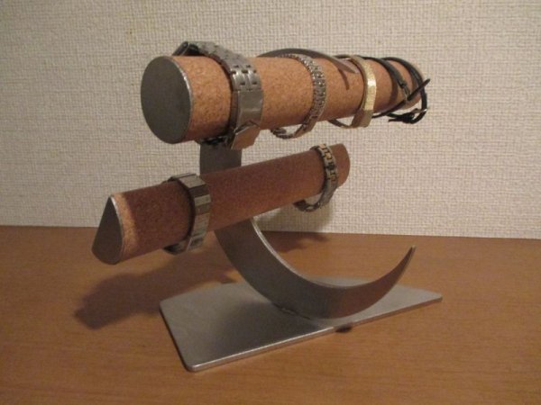 画像6: 腕時計スタンド　下段半円パイプ上段丸パイプ三日月8本掛け腕時計スタンド　ak-design　No.210906　 (6)