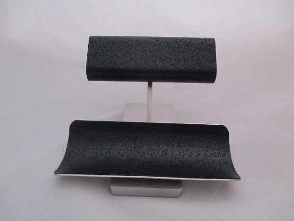 画像4: 腕時計スタンド　コルクだ円パイプ2本腕時計＆めがねスタンド　ブラック (4)