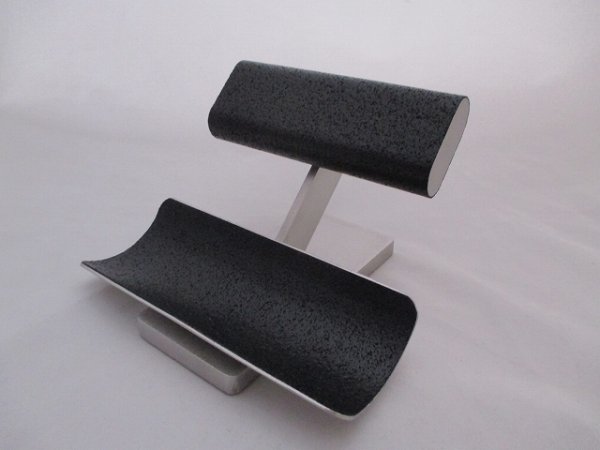 画像6: 腕時計スタンド　コルクだ円パイプ2本腕時計＆めがねスタンド　ブラック (6)