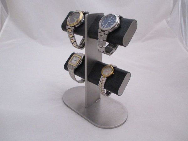 画像5: 腕時計スタンド　4本掛け楕円ブラック腕時計スタンド (5)