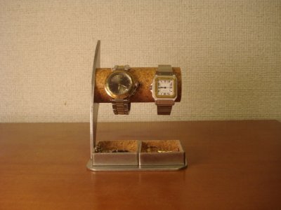 画像1: 腕時計スタンド　腕時計スタンド 2本　ダブルトレイ付き腕時計スタンド
