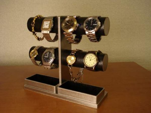 画像1: ウオッチスタンド　オールブラック腕時計スタンド (1)