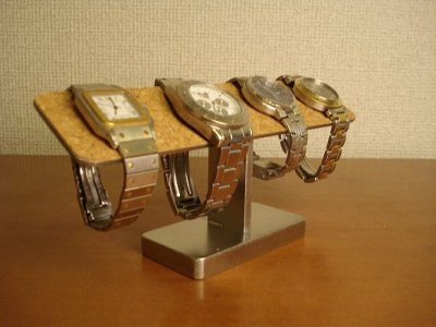 画像1: 腕時計スタンド　　バー4本掛け時計ケース風腕時計スタンド　