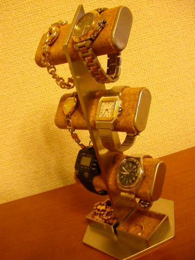 画像3: 腕時計スタンド　  6本掛けトレイ付き腕時計スタンド