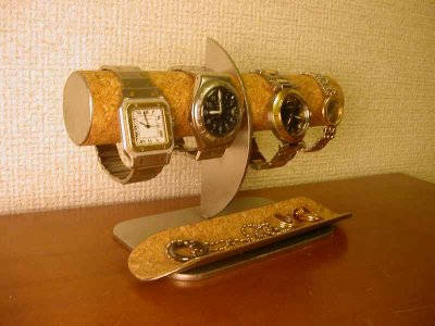 画像2: 腕時計スタンド　 4 本掛けロングトレイ付き腕時計スタンド