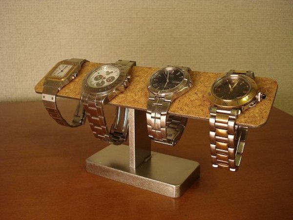 画像1: 腕時計スタンド　　バー4本掛け時計ケース風腕時計スタンド　 (1)