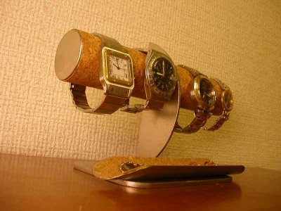 画像3: 腕時計スタンド　 4 本掛けロングトレイ付き腕時計スタンド
