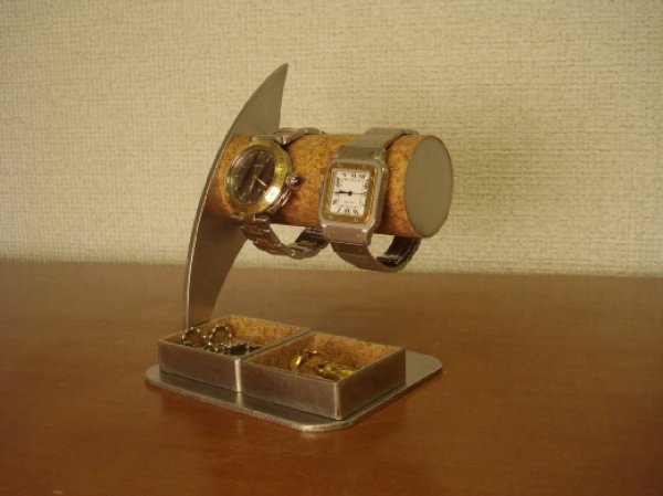 画像1: 腕時計スタンド　腕時計スタンド 2本　ダブルトレイ付き腕時計スタンド (1)