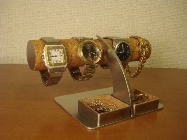 画像1: アクセサリー角ダブルトレイ腕時計スタンド (1)
