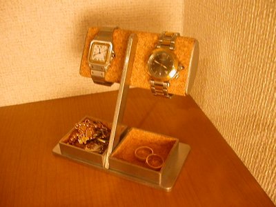 画像2: 半円パイプダブルトレイ腕時計＆アクセサリー収納スタンド