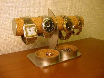 画像2: 腕時計スタンド　ハーフムーン腕時計スタンド丸トレイバージョン