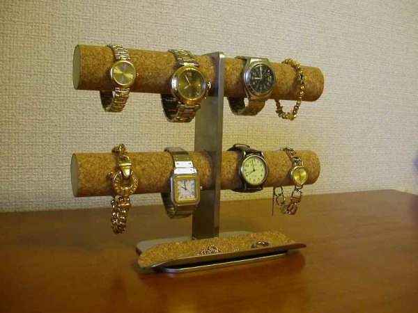 画像1: 腕時計スタンド　ウオッチスタンド　時計スタンド　腕時計スタンド 高級　腕時計スタンド おしゃれ　丸パイプ8本掛けインテリア　ロングトレイ (1)