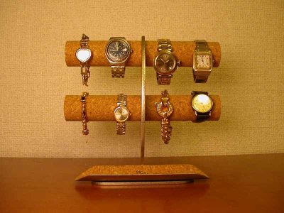 画像1: 腕時計スタンド　ウオッチスタンド　時計スタンド　腕時計スタンド 高級　腕時計スタンド おしゃれ　ロングハーフパイプトレイ三日月支柱8本掛け腕時計収納スタンド