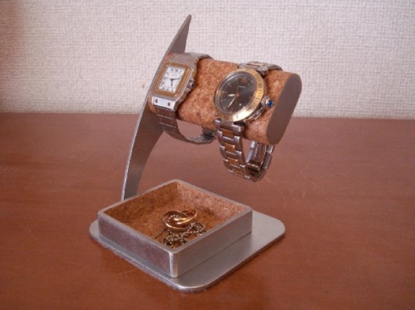 画像1: 腕時計スタンド　　だ円大きいトレイ付き腕時計スタンド (1)