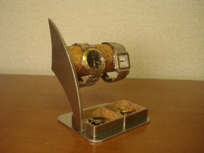 画像2: 腕時計スタンド　腕時計スタンド 2本　ダブルトレイ付き腕時計スタンド