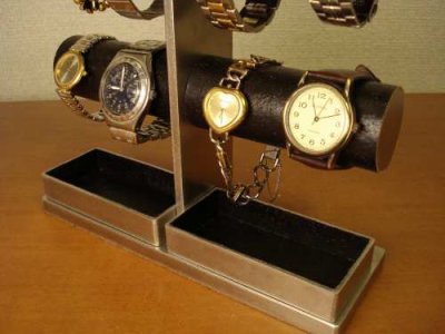 画像1: ウオッチスタンド　オールブラック腕時計スタンド
