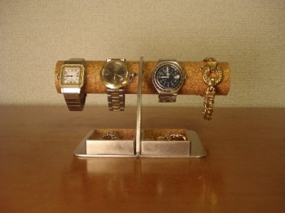 画像1: アクセサリー角ダブルトレイ腕時計スタンド