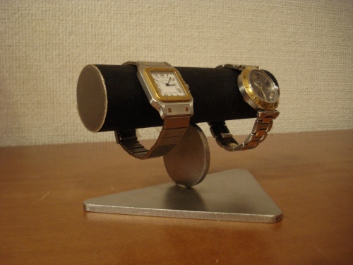  腕時計スタンド　ブラック2本掛け丸支柱腕時計スタンド 　AK55
