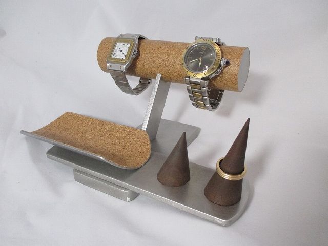 腕時計スタンド ウオッチスタンド 時計スタンド 腕時計スタンド 高級 腕時計スタンド おしゃれ 丸パイプ2本掛け指輪スタンド固定アクセサリースタンド  - AKデザイン